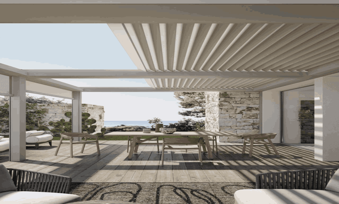 Einziehbaren Pergola